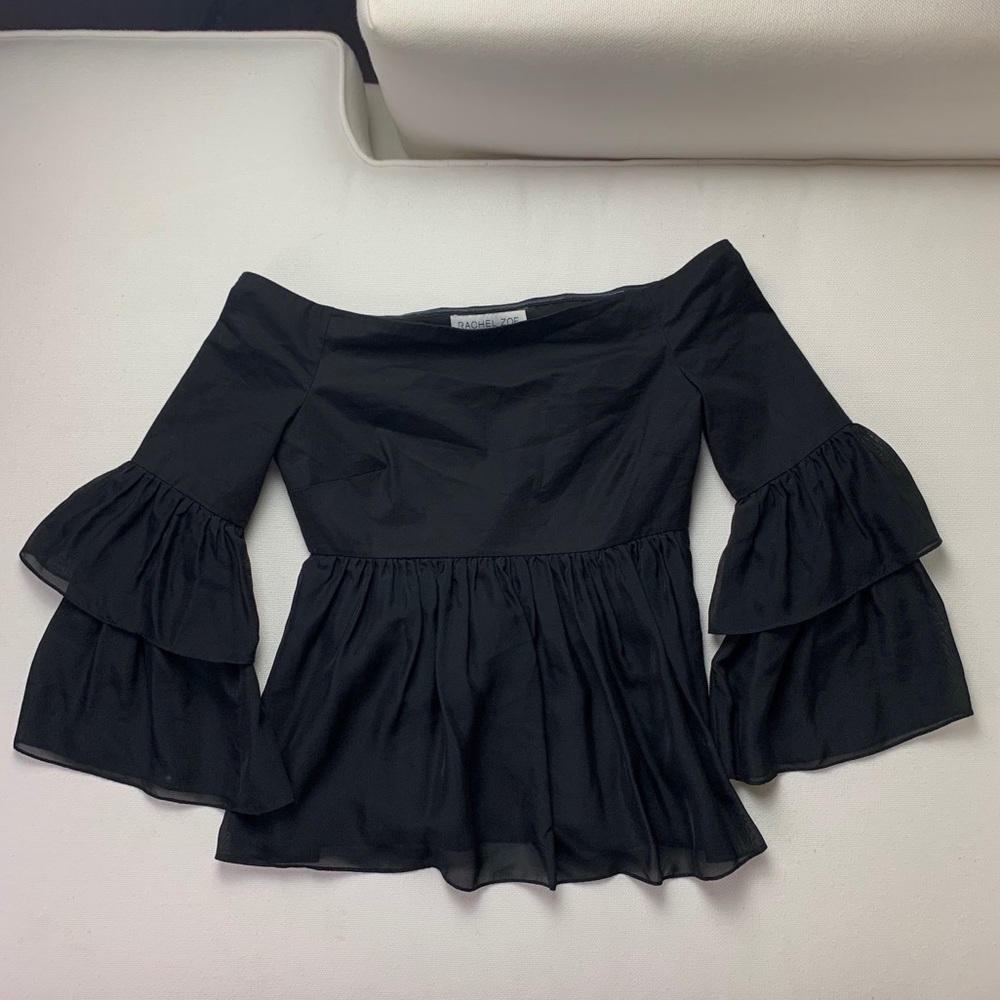 RACHEL ZOE 💯% SILK Charlotte off-the-shoulder top